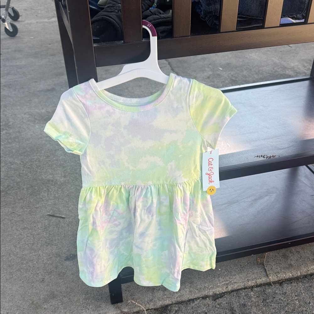 Cat & Jack Pastel Tie-Dye Short Sleeve Dress